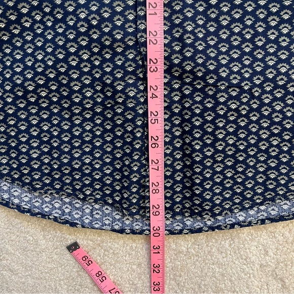 VINTAGE Banana Republic Shirt Mens Medium Blue Geometric Cotton Button Up FLAW - Picture 7 of 8